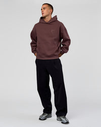 Man wearing Unisex Love The Process Oversize Hoodie - Cocoa Powder-Hot Chocolate | Model:Albert | Size:M | Thumbnail Index: 9
