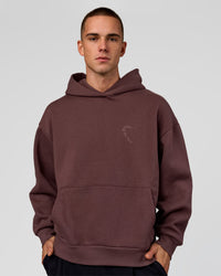 Man wearing Unisex Love The Process Oversize Hoodie - Cocoa Powder-Hot Chocolate | Model:Albert | Size:M | Thumbnail Index: 1