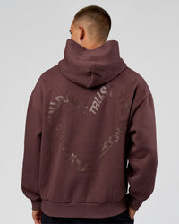 Man wearing Unisex Love The Process Oversize Hoodie - Cocoa Powder-Hot Chocolate | Model:Albert | Size:M | Thumbnail Index: 2
