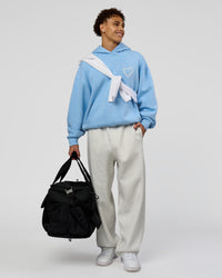 Man wearing Unisex Love The Process Oversize Hoodie - Open Air-Off White | Model:Leandro | Size:M | Thumbnail Index: 5