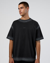 Man wearing Urban Blur Heavyweight Unisex Oversized Tee - Black-Dark Storm | Model:Zoran | Size:M | Thumbnail Index: 0