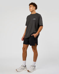 Man wearing Values Run Club FLXCotton Tee - Dark Storm-Alloy | Model:Leandro | Size:M | Thumbnail Index: 2