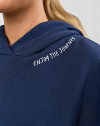 Woman wearing Zola Oversized Hoodie - Future Navy | Model:Grace | Size:M | Thumbnail Index: 9