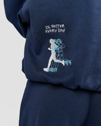 Woman wearing Zola Oversized Hoodie - Future Navy | Model:Grace | Size:M | Thumbnail Index: 12