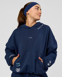Woman wearing Zola Oversized Hoodie - Future Navy | Model:Grace | Size:M | Thumbnail Index: 14