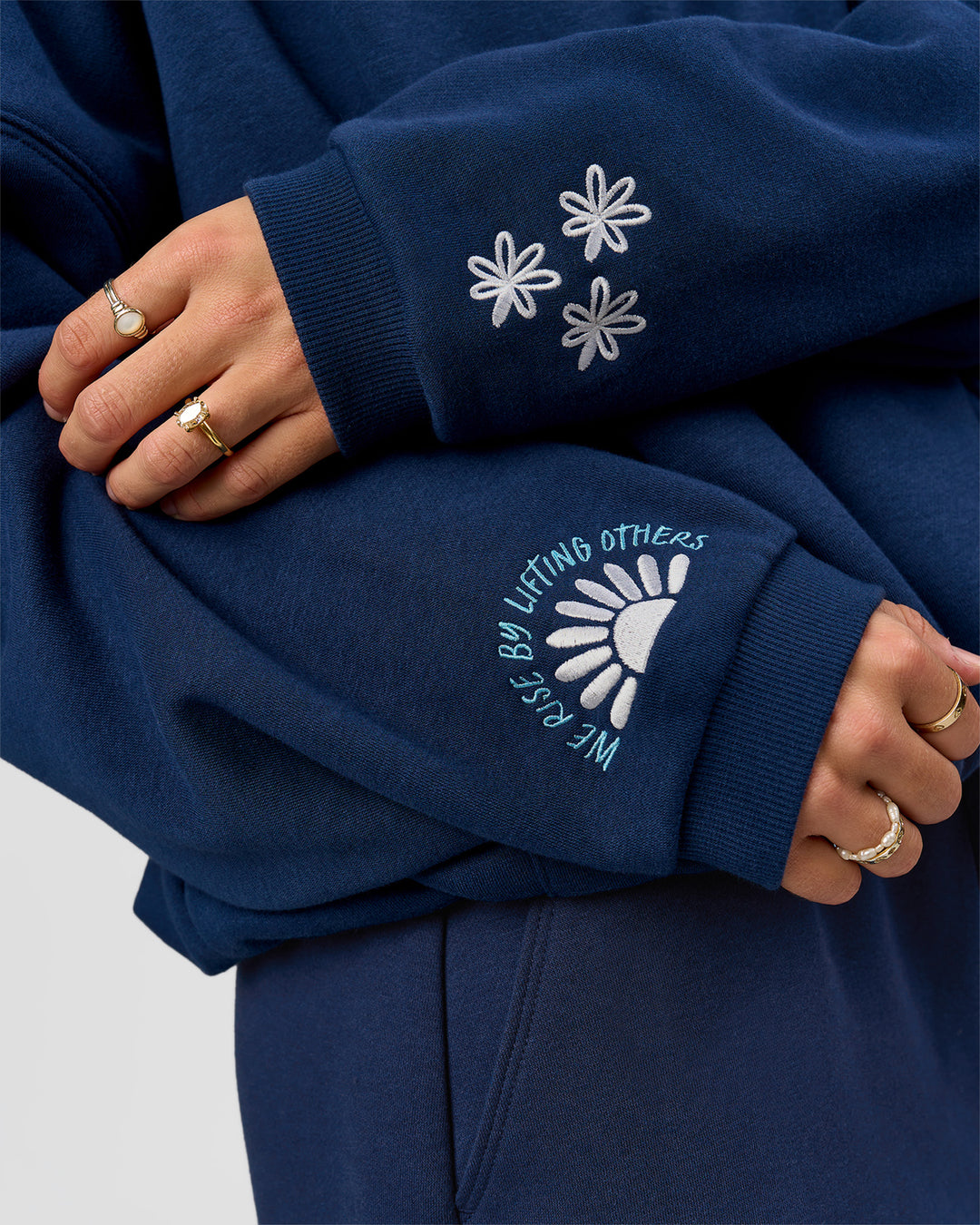 Woman wearing Zola Oversized Hoodie - Future Navy | Model:Grace | Size:M - view 5