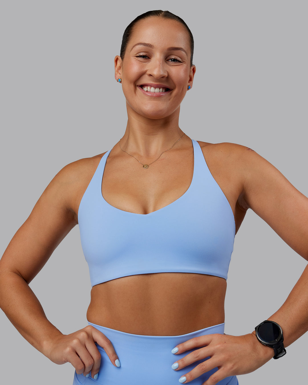 Woman wearing Abs Movement Sports Bra - Open Air - view 3