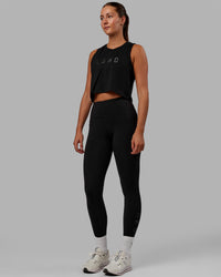 Woman wearing Agile FLXCotton Tank - Black-Black | Thumbnail Index: 4