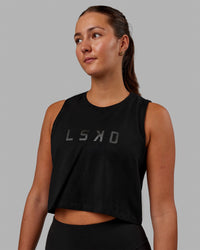 Woman wearing Agile FLXCotton Tank - Black-Black | Thumbnail Index: 0