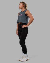 Woman wearing Agile FLXCotton Tank - Turbulence-Candy Pink | Thumbnail Index: 2
