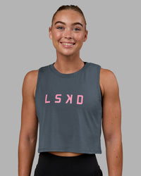 Woman wearing Agile FLXCotton Tank - Turbulence-Candy Pink | Thumbnail Index: 1