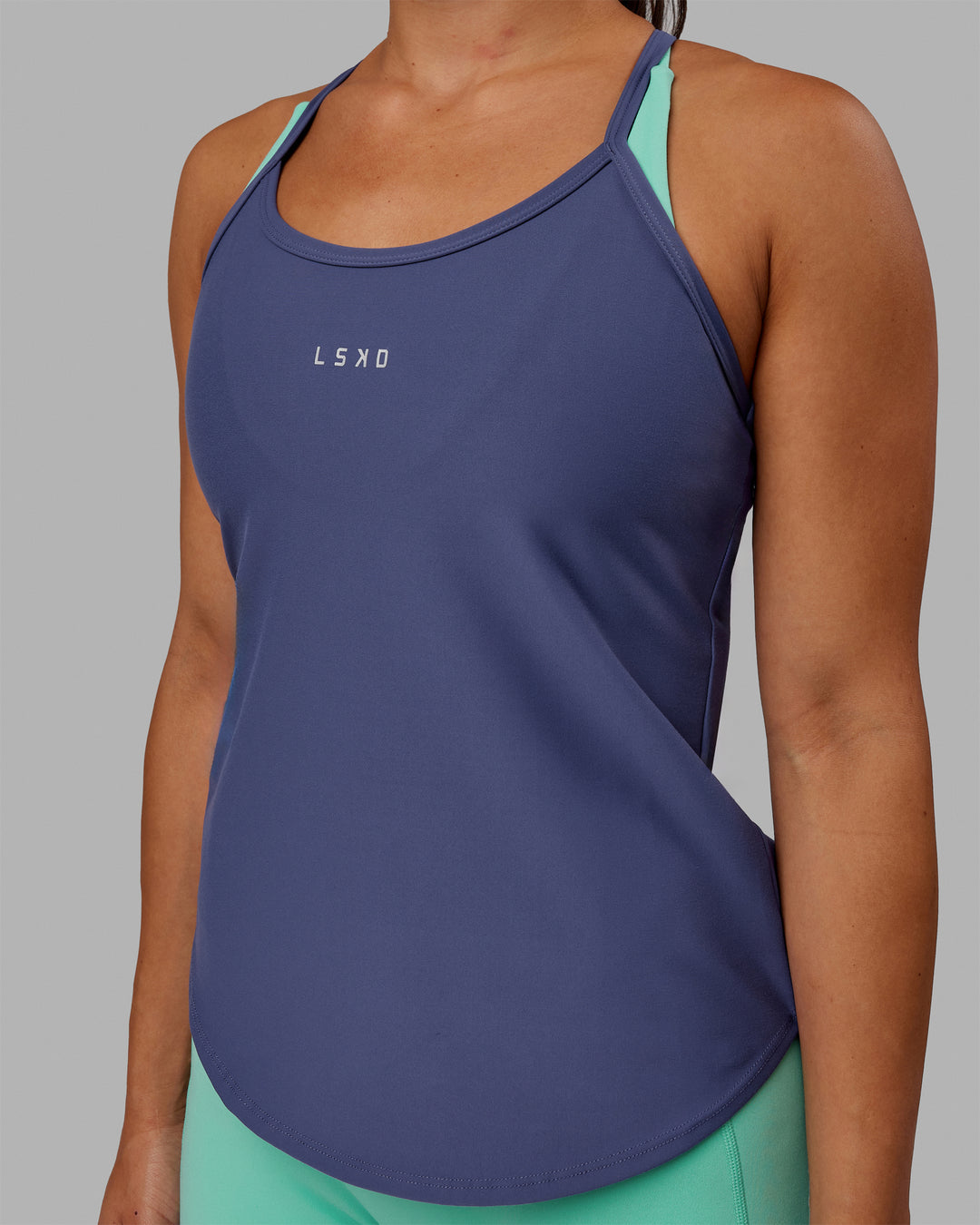 Woman wearing Agility Active Tank - Future Dusk - view 5