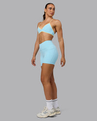 Woman wearing Ambience Sports Bra - Crystal Blue-Lemon | Thumbnail Index: 2