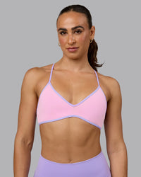 Woman wearing Ambience Sports Bra - Pale Pink-Pale Lilac | Thumbnail Index: 1