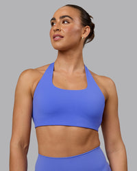 Woman wearing Aspire Sports Bra - Baja Blue | Thumbnail Index: 2