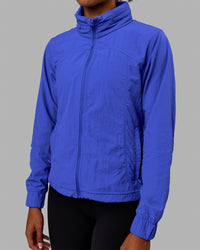 Women Wearing Barely There Jacket - Power Cobalt | Thumbnail Index: 7