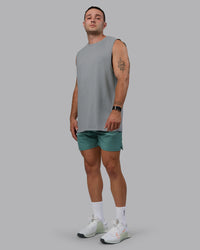 Man wearing Base FLXCotton Tank - Circular Grey | Thumbnail Index: 0