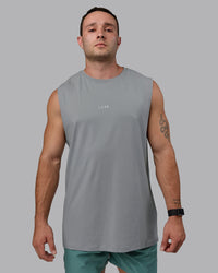 Man wearing Base FLXCotton Tank - Circular Grey | Thumbnail Index: 2