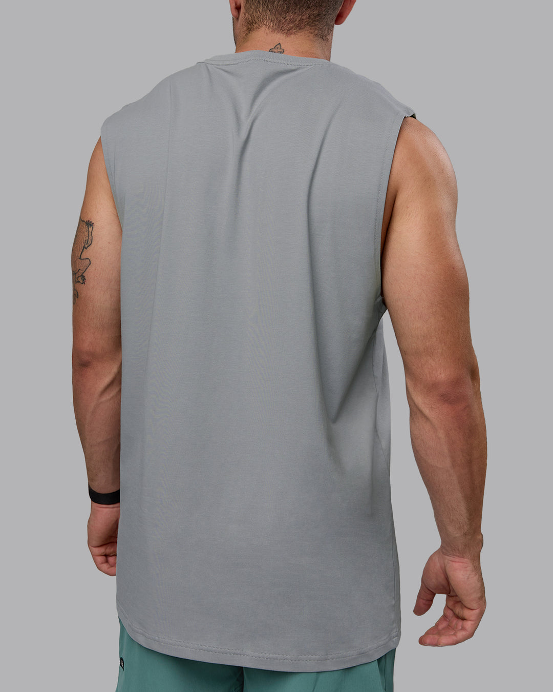 Man wearing Base FLXCotton Tank - Circular Grey - view 4