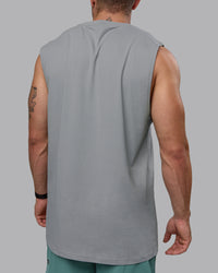 Man wearing Base FLXCotton Tank - Circular Grey | Thumbnail Index: 3