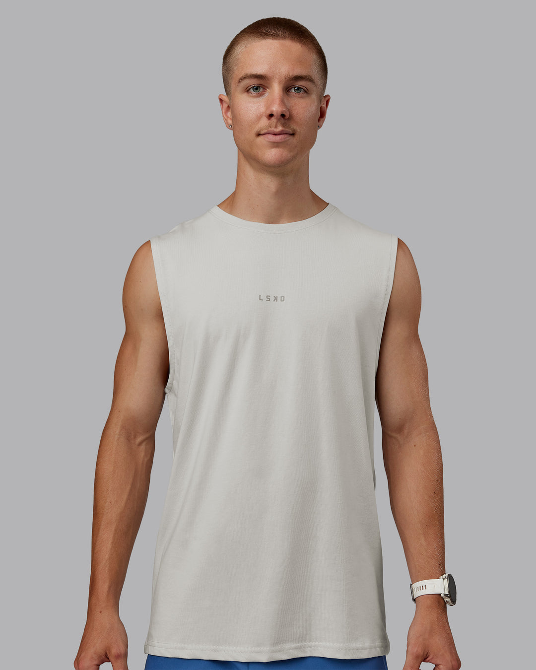 Man wearing Base FLXCotton Tank - Digital Mist - view 2