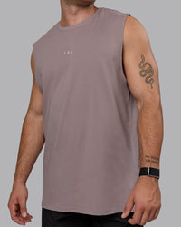Man wearing Base FLXCotton Tank - Greyish Purple | Thumbnail Index: 2