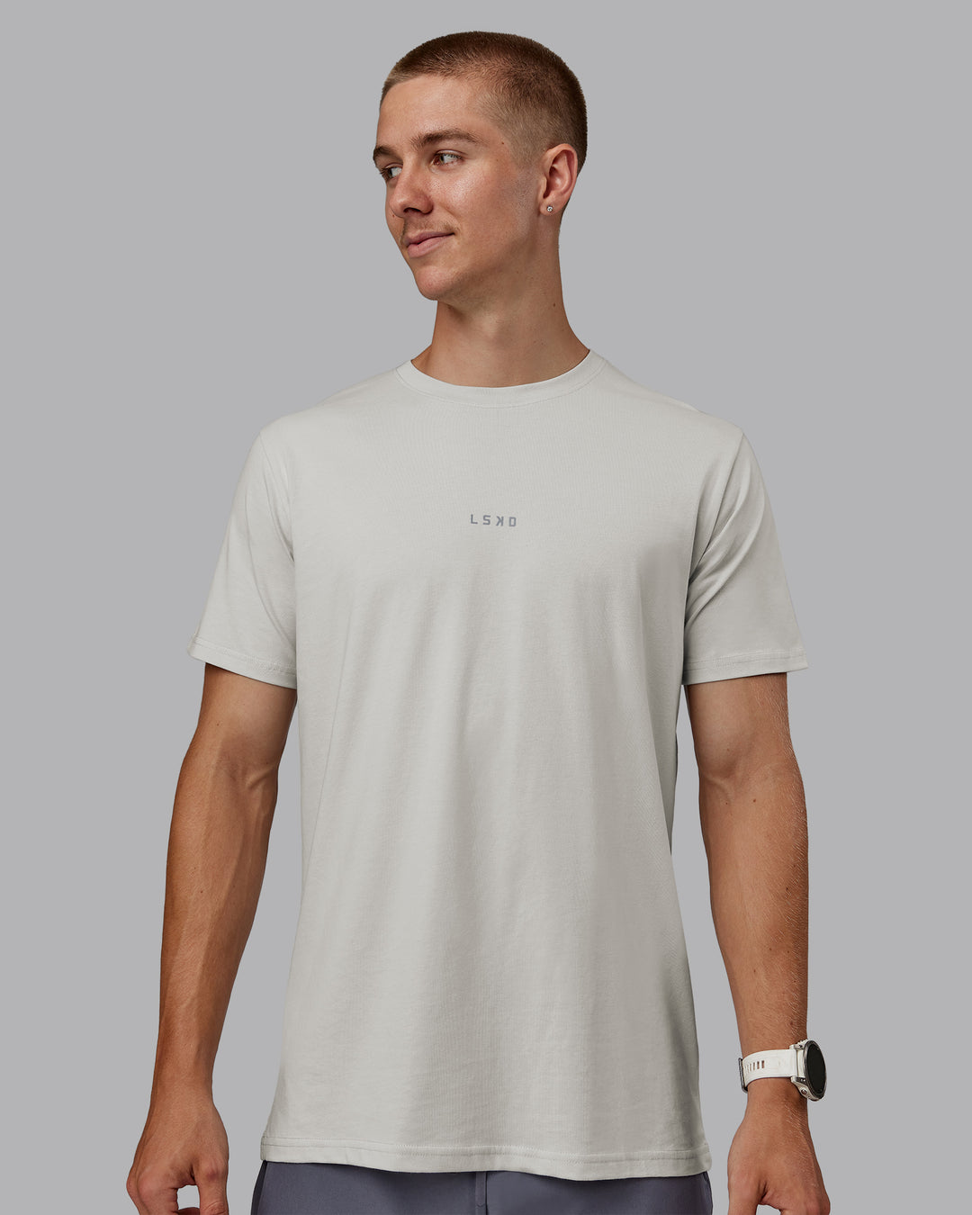 Man wearing Base FLXCotton Tee - Digital Mist - view 1