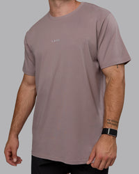 Man wearing Base FLXCotton Tee - Greyish Purple | Thumbnail Index: 4
