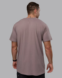 Man wearing Base FLXCotton Tee - Greyish Purple | Thumbnail Index: 2