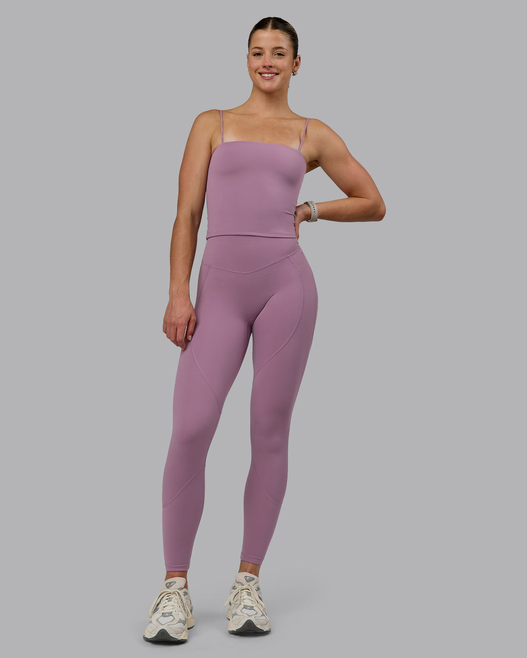 Woman wearing Blaze Ultra High-Rise Full Length Legging - Grape - view 2