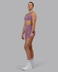 Woman wearing Blaze Ultra High-Rise 6" Short - Grape | Thumbnail Index: 4