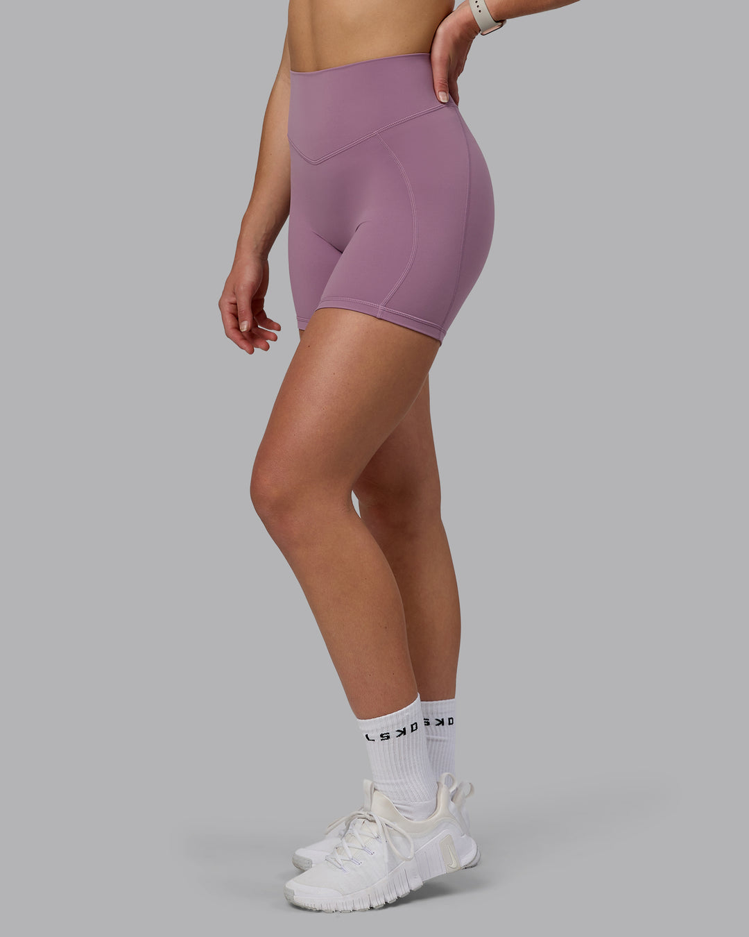 Woman wearing Blaze Ultra High-Rise 6" Short - Grape - view 7