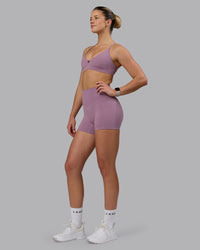Woman wearing Blaze Ultra High-Rise 4" Short - Grape | Thumbnail Index: 4