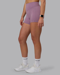 Woman wearing Blaze Ultra High-Rise 4" Short - Grape | Thumbnail Index: 7
