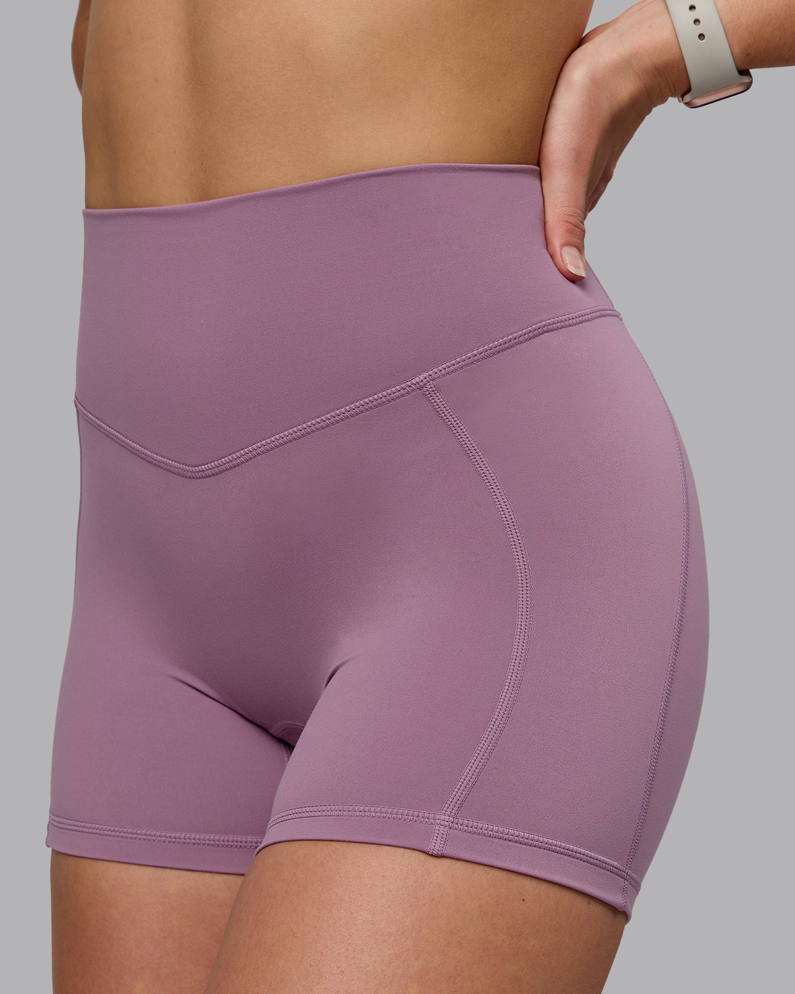 Woman wearing Blaze Ultra High-Rise 4" Short - Grape