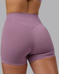 Woman wearing Blaze Ultra High-Rise 4" Short - Grape | Thumbnail Index: 3