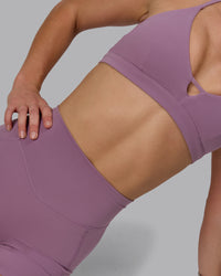 Woman wearing Blaze Ultra High-Rise 4" Short - Grape | Thumbnail Index: 2