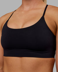 Woman wearing Bonded Sports Bra - Black | Thumbnail Index: 3