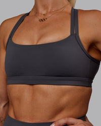 Woman wearing Bree Masters Velocity Sports Bra - Stormy | Thumbnail Index: 9