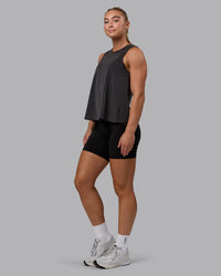 Woman wearing Breeze Training Tank - Black | Thumbnail Index: 3
