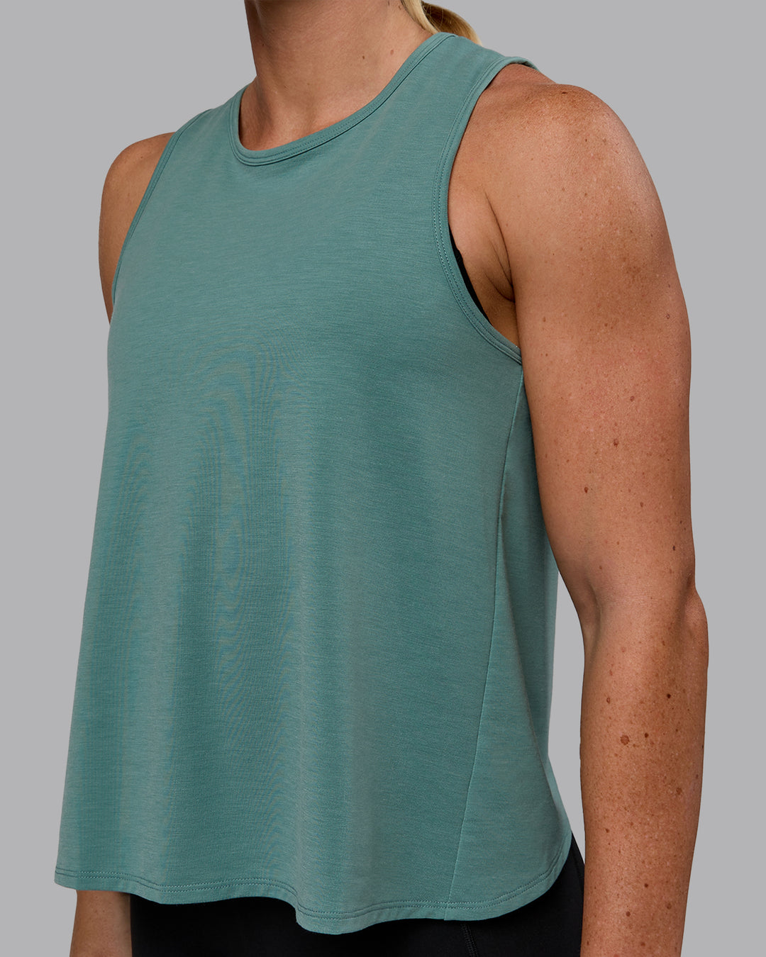 Woman wearing Breeze Training Tank - Sagebrush - view 5