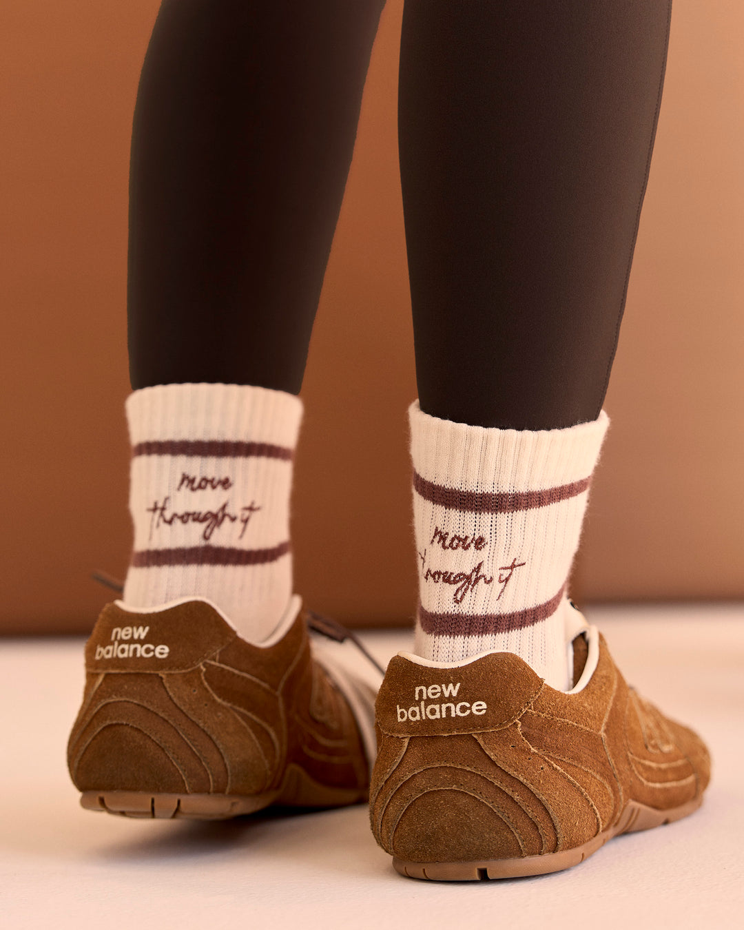 CF Move Through Quarter Socks - Ivory-Hot Chocolate - view 1