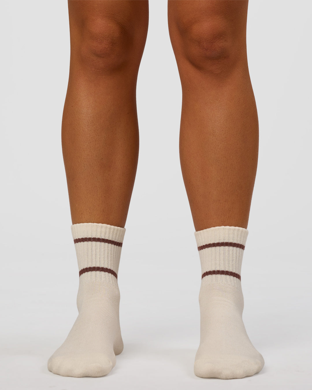 CF Move Through Quarter Socks - Ivory-Hot Chocolate - view 2