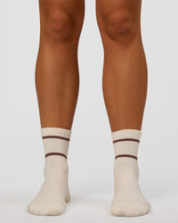 CF Move Through Quarter Socks - Ivory-Hot Chocolate | Thumbnail Index: 1