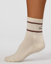 CF Move Through Quarter Socks - Ivory-Hot Chocolate | Thumbnail Index: 3
