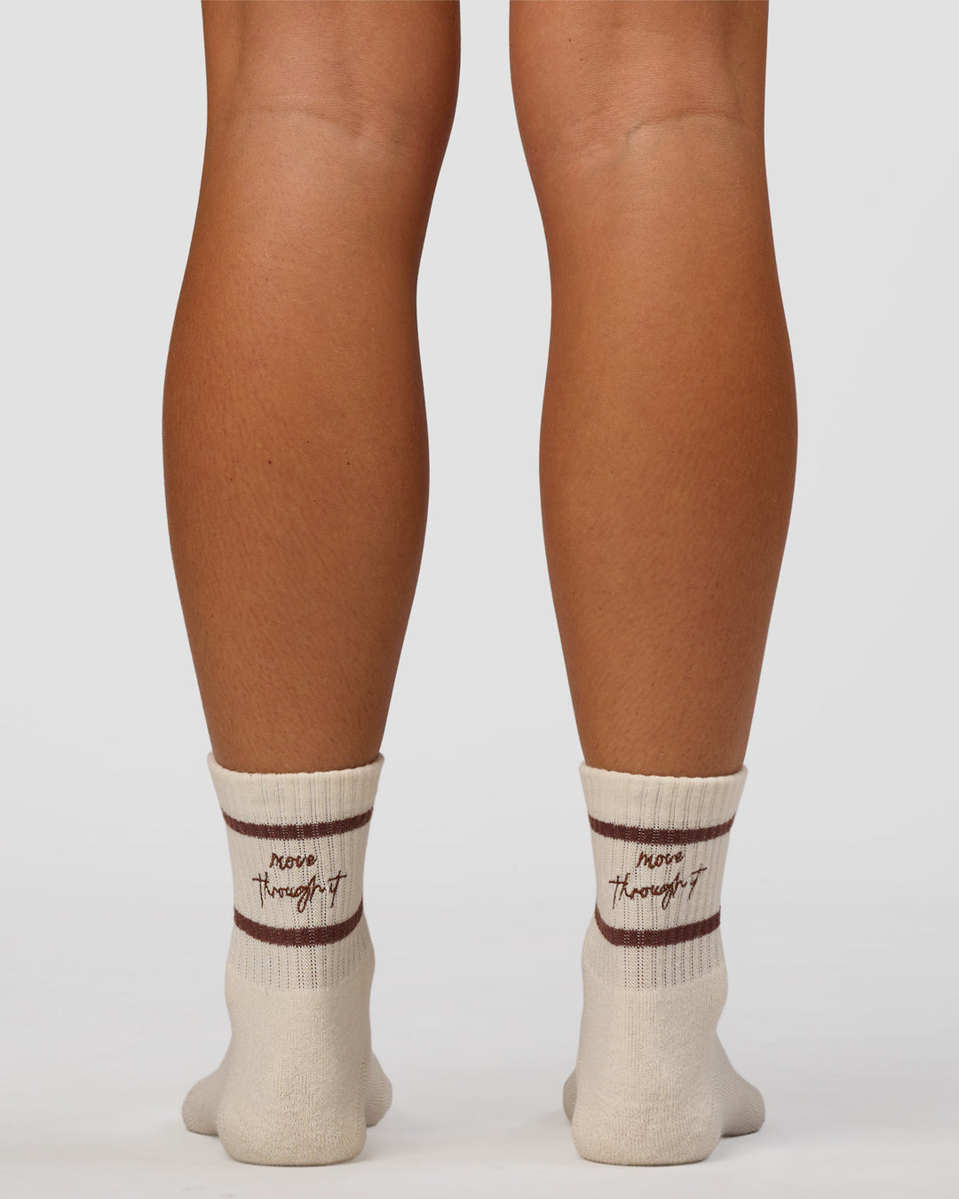 CF Move Through Quarter Socks - Ivory-Hot Chocolate - view 5