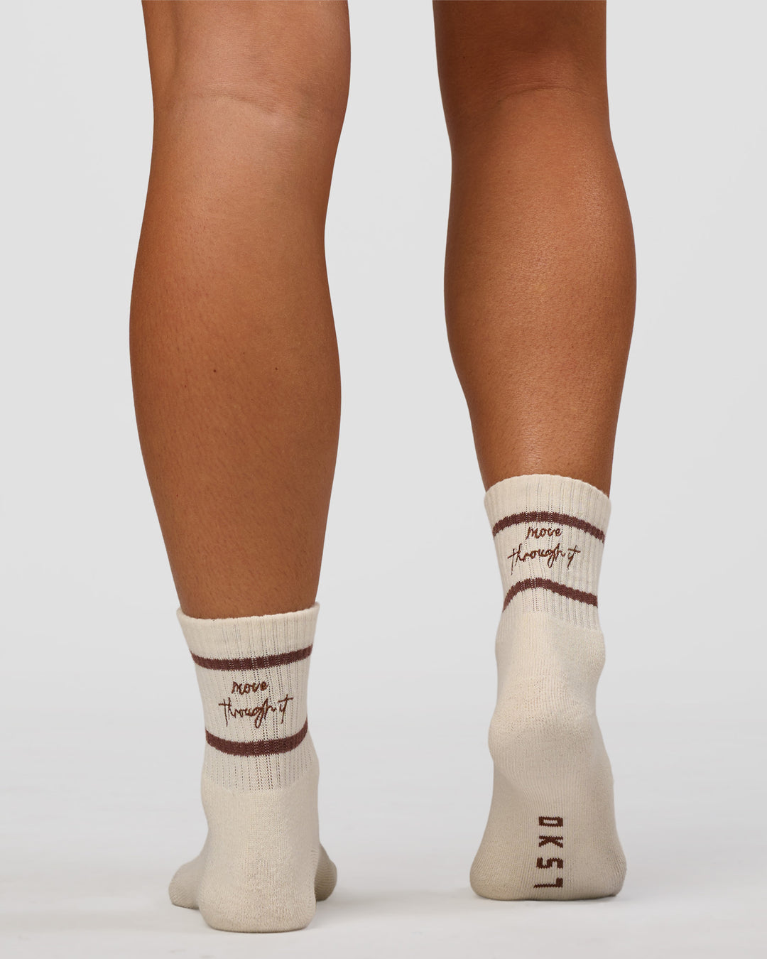 CF Move Through Quarter Socks - Ivory-Hot Chocolate - view 6