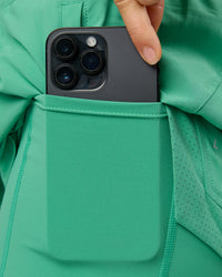 Woman wearing Challenger 5" Lined Performance Shorts - Mystic Green | Thumbnail Index: 2
