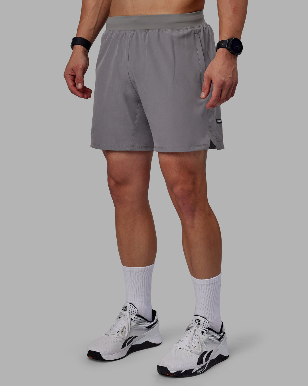 Man wearing Challenger 6" Performance Shorts - Storm Front - view 3