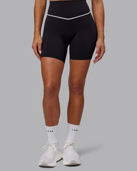 Woman wearing Contrast Ultra High-Rise 6" Short - Black-White | Thumbnail Index: 6
